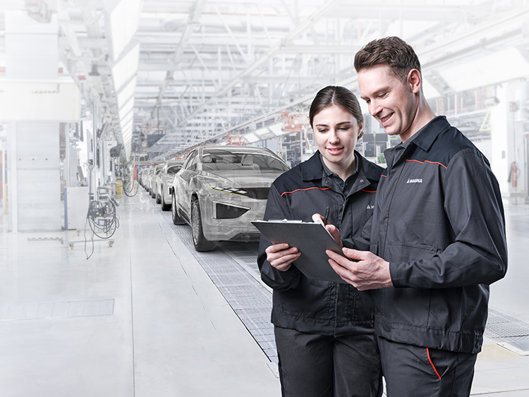 Person working in a manufacturing facility
