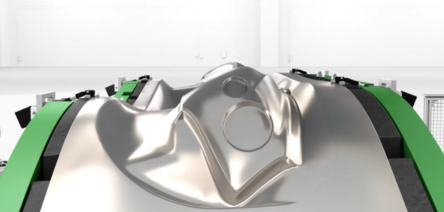 Close up of the Super Forming Plastic process