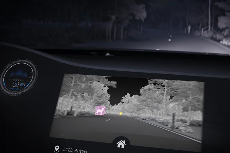 Blog_Post_Tobias_TN-01 Screen in the dashboard of vehicle showing the night vision capabilities of the thermal sensing system