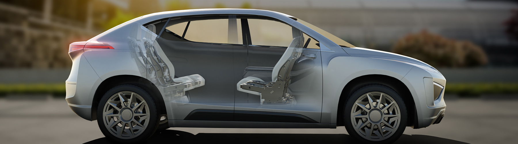 Grey vehicle showing flexible configuration of the seats